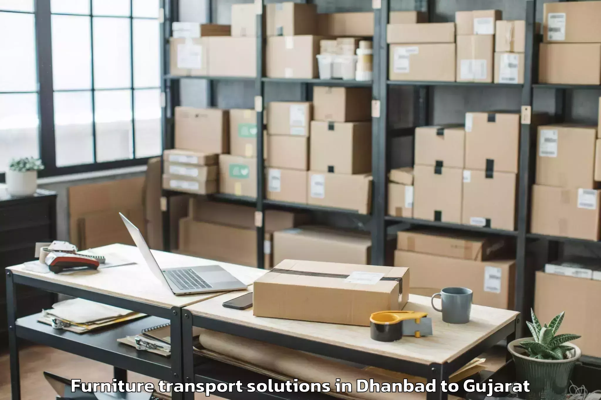 Dhanbad to Gidc Furniture Transport Solutions Booking